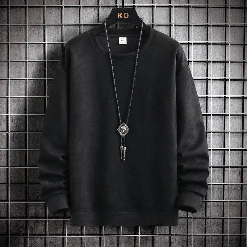 Suede Sweatshirt Men's Spring And Autumn New American Style Pullover - www.Shopthatapp.com