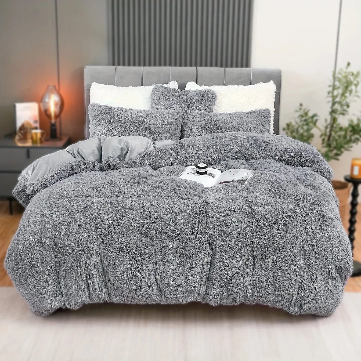 4PCs Plush Duvet Cover Set Luxury Ultra Soft Velvet Duvet - www.Shopthatapp.com