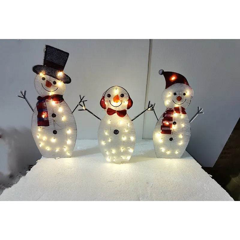 Christmas Scene Decoration With LED Lights Christmas Snowman Ornaments - www.Shopthatapp.com