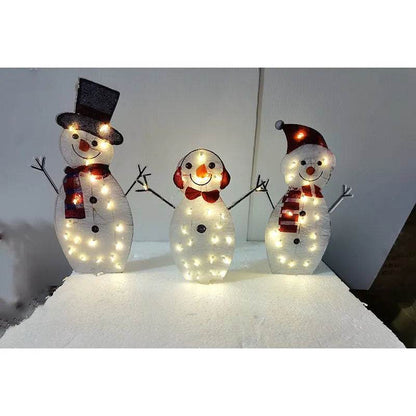Christmas Scene Decoration With LED Lights Christmas Snowman Ornaments - www.Shopthatapp.com