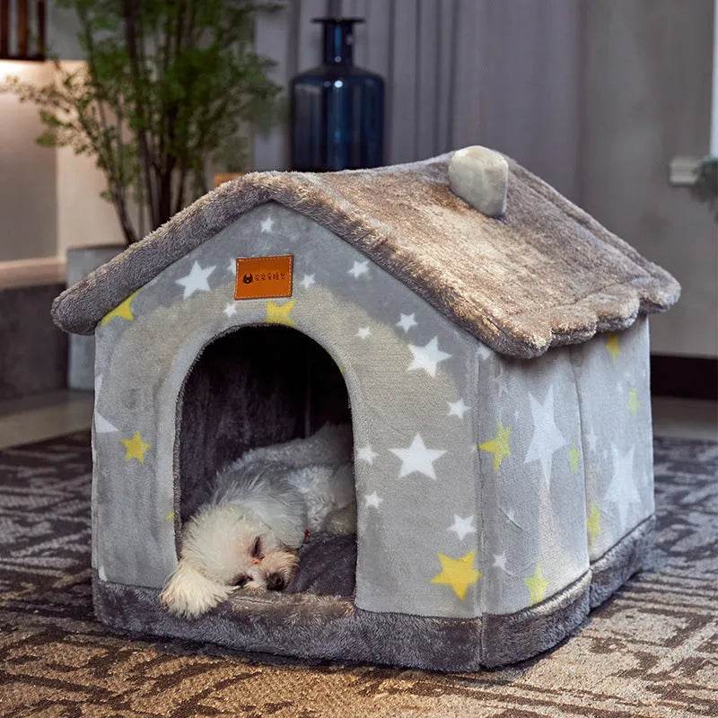 Foldable Dog House Pet Cat Bed Winter Dog Villa Sleep Kennel Removable Nest Warm Enclosed Cave Sofa Pets Supplies - www.Shopthatapp.com