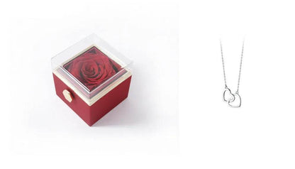 Fashion Acrylic Rotating  Valentine  Rose Jewelry gift  Box - www.Shopthatapp.com