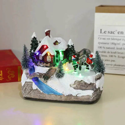 Christmas Rotating Resin Luminous Music Box Ornaments - www.Shopthatapp.com