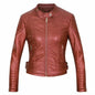 Ladies Fall and Winter Slim fit Leather Jacket  Biker Jacket Women - www.Shopthatapp.com