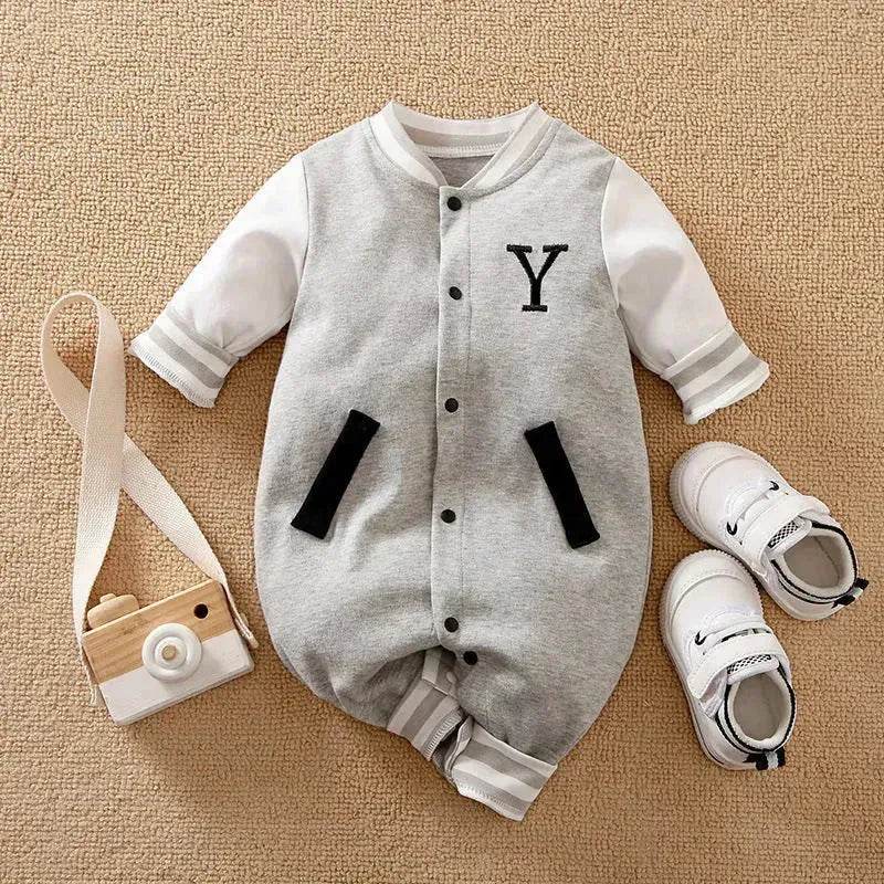 Baby One-piece Spring And Autumn Romper Baseball Uniform cloth - www.Shopthatapp.com