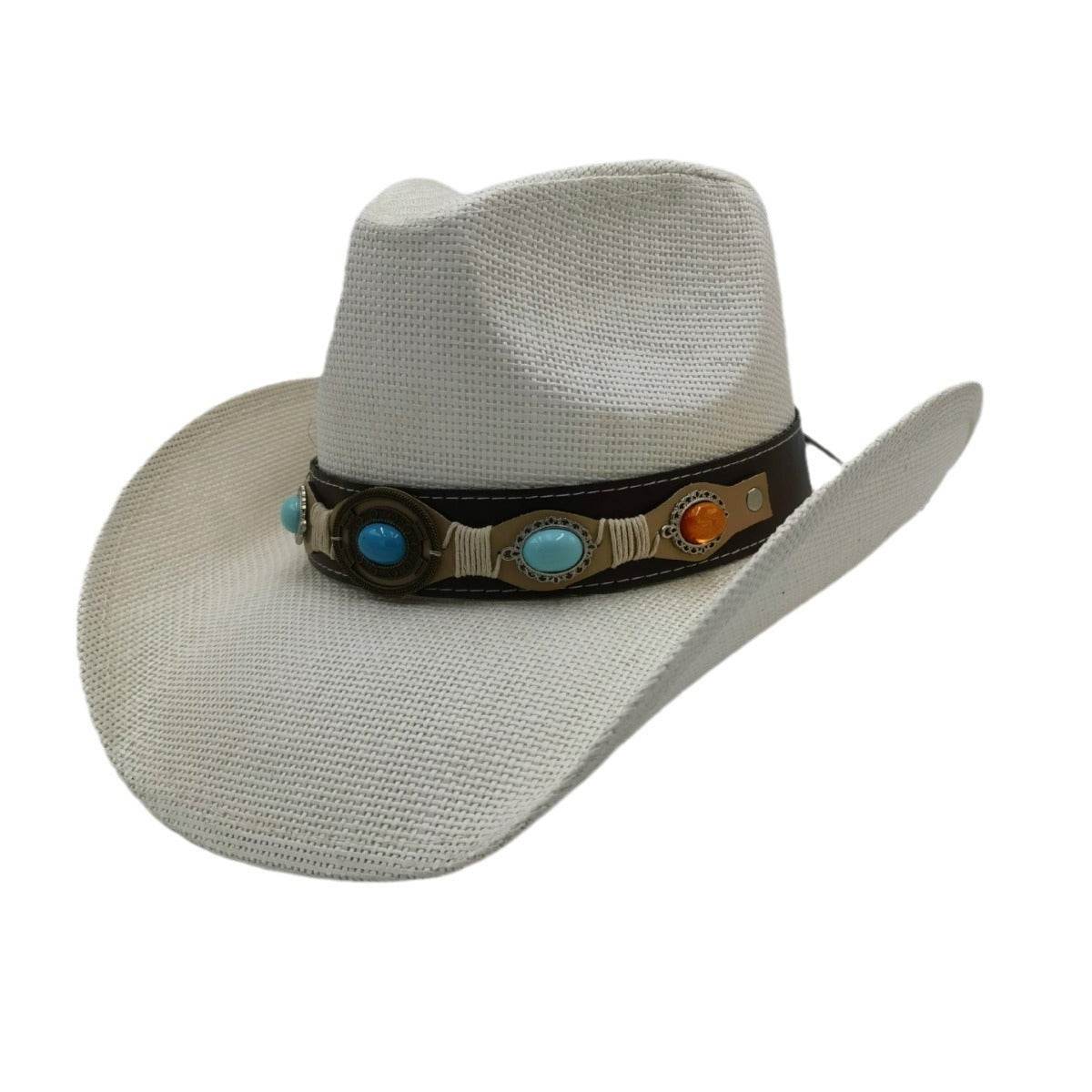 Summer Outdoor Ethnic Style Felt and Straw Cowboy Hat - www.Shopthatapp.com