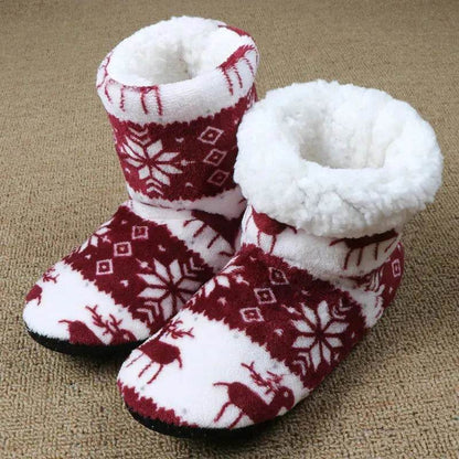 Christmas Elk Floor Shoes Indoor Socks Shoes Warm Plush House Slippers - www.Shopthatapp.com