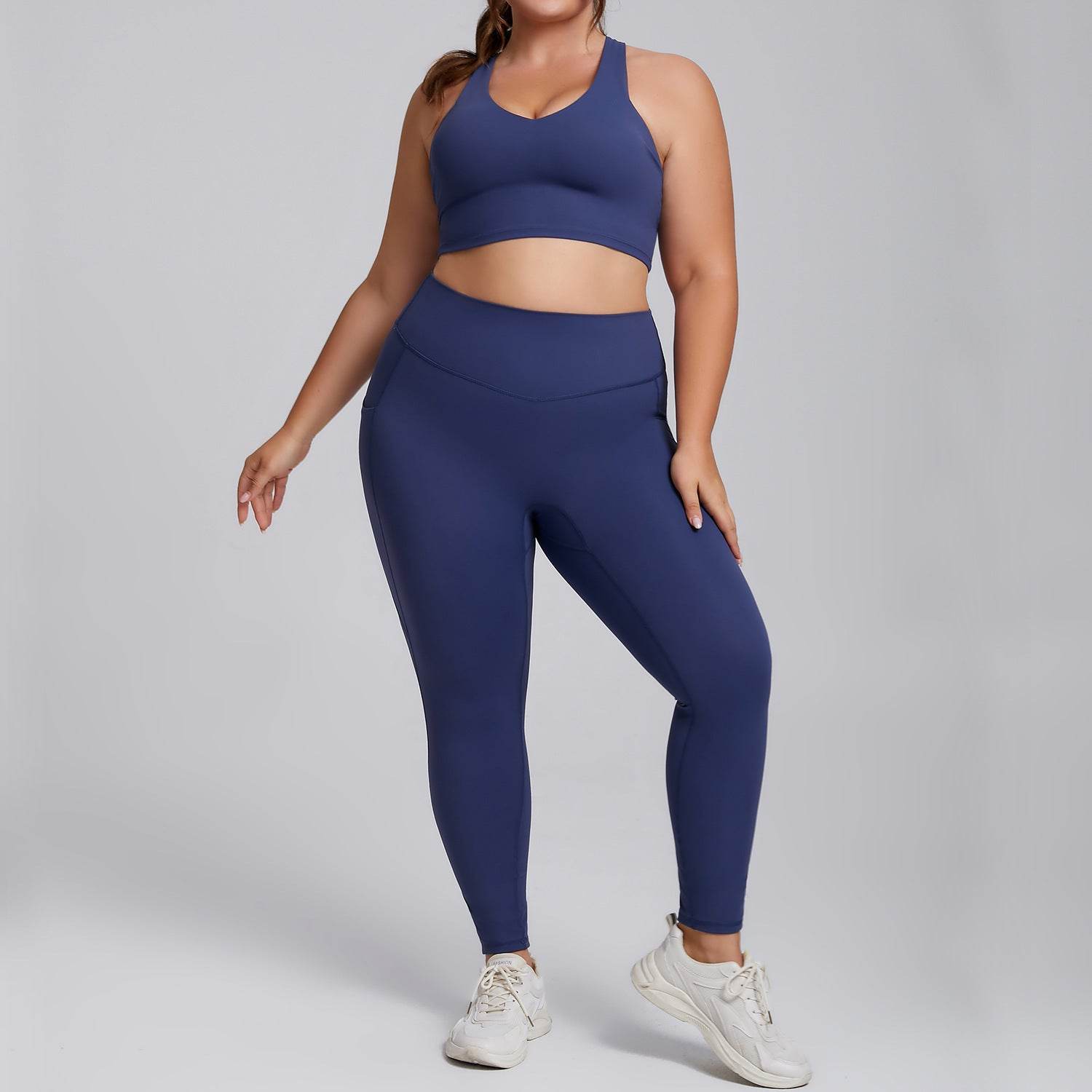 Plus Size Women Sports Workout Gym - Sleeveless Crop and Pant - www.Shopthatapp.com