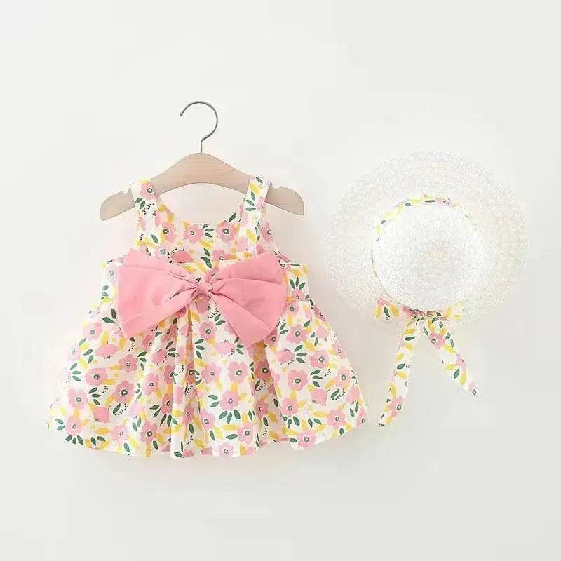 Casual Newborn Baby girl Printed Bow Princess Dress - www.Shopthatapp.com
