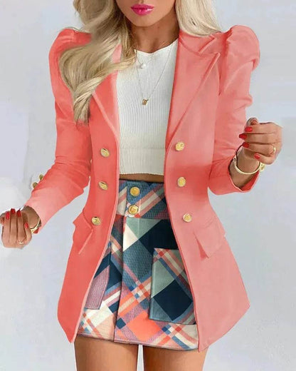 Women  Slim fitted Formal Fashion Short Skirt suit co ord skirt set for women - www.Shopthatapp.com