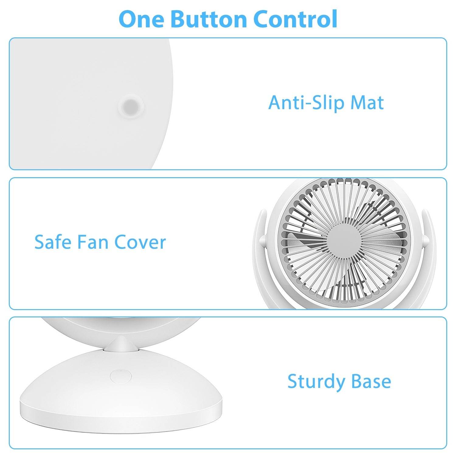 Portable Desk Fan Rechargeable Oscillating Tilting Fan With 4 Speeds 360 Degree - www.Shopthatapp.com
