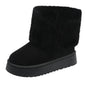 Thick-soled Plush Snow Boots Winter Warm Mid-tube Furry Cotton Shoes For Women Short Boot - www.Shopthatapp.com