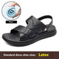 Men’s Breathable Genuine Leather Beach Shoes – Soft Sole Casual Loafers for Middle-Aged & Seniors - www.Shopthatapp.com