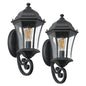 Outdoor Waterproof Glass Retro Wall Light Support Many Types Of Bulbs -2 Packs With Light Sensing - www.Shopthatapp.com