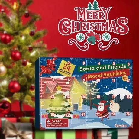 Dowmoo Christmas Pinch Joy Advent Calendar Blind Box, 24 Boxes Christmas Surprise Blind Box Rubber Animal Toys - www.Shopthatapp.com
