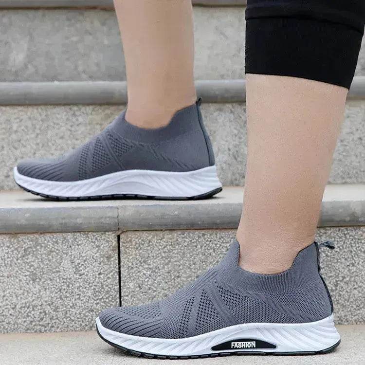 Casual Slip-on Mesh Sports Shoes Flying Woven Soft Breathable  Running Walking Flat Shoes Men - www.Shopthatapp.com