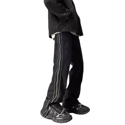 American Zippered Denim Straight Trousers For Men Jeans - www.Shopthatapp.com