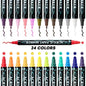 Acrylic Marker Pen Double-headed Stackable Water-based Paint Brush Paint Marker and Highlighter - www.Shopthatapp.com