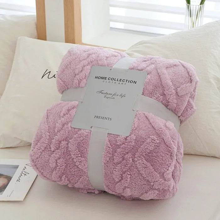 Single-layer Double-sided Tower Velvet Sofa Cover Soft Winter Blanket - www.Shopthatapp.com