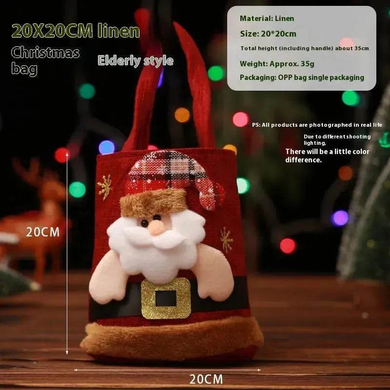 Christmas Candy Gift Tote Bag For Kids Funny Creative Santa Claus Elk Snowman Bear Handbag Small Christmas Tree Decoration Bags - www.Shopthatapp.com