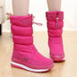Winter boots New Plus Velvet Thick Cotton Shoes Thermal Middle Tube Waterproof Non-slip Boots - www.Shopthatapp.com