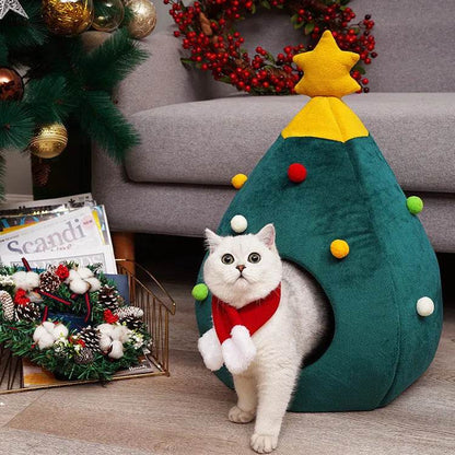 Pet Christmas Tree Cat Cat Bed Cat Mat Kennel Felt Litter Cat Supplies - www.Shopthatapp.com