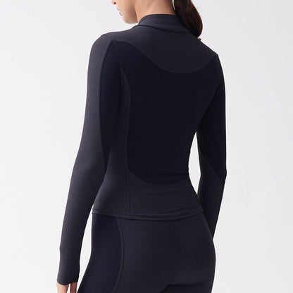 Long sleeve gym top for women Slim fit Half Zip Fitness Workout Top - www.Shopthatapp.com