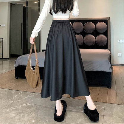 Women's Skirt Drooping Slimming High Waist A- Line Circle Midi flared Skirt - www.Shopthatapp.com