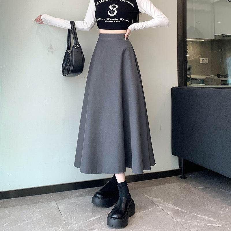 Women's Skirt Drooping Slimming High Waist A- Line Circle Midi flared Skirt - www.Shopthatapp.com