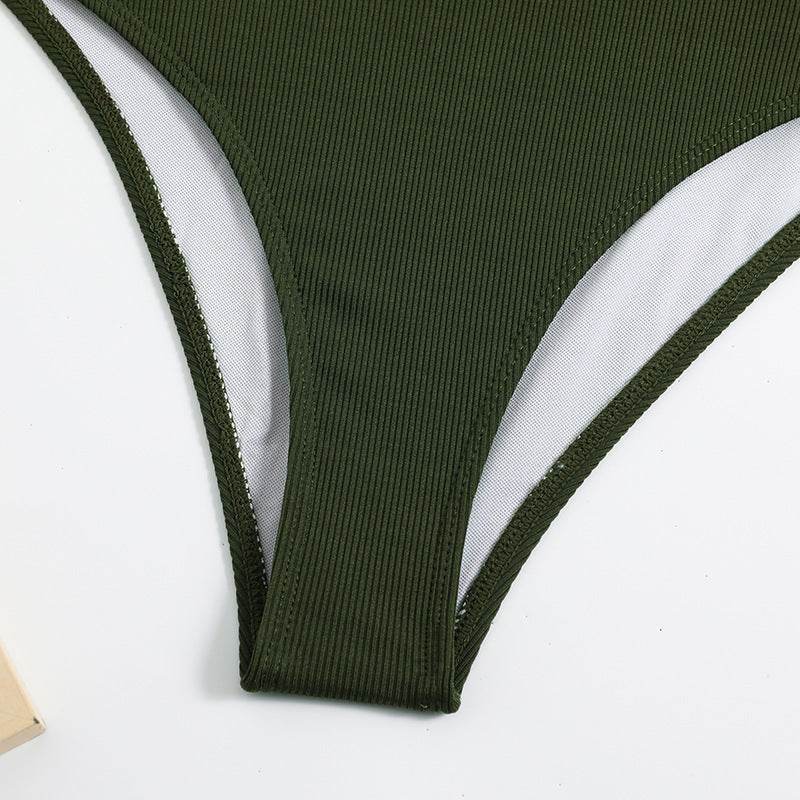 Split Swimsuit Leopard Splicing Strapless - www.Shopthatapp.com