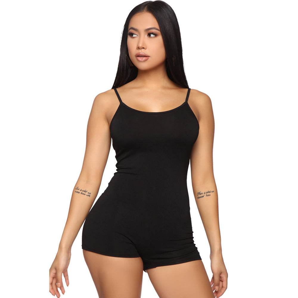 Women's One piece Athleisure wear Sleeveless Suspender Workout Yoga Short Jumpsuit - www.Shopthatapp.com