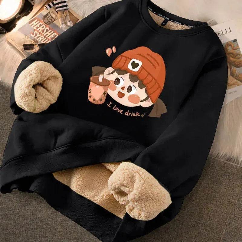 Autumn Winter Fleece-lined thick sweatshirt Pullover top for men - www.Shopthatapp.com