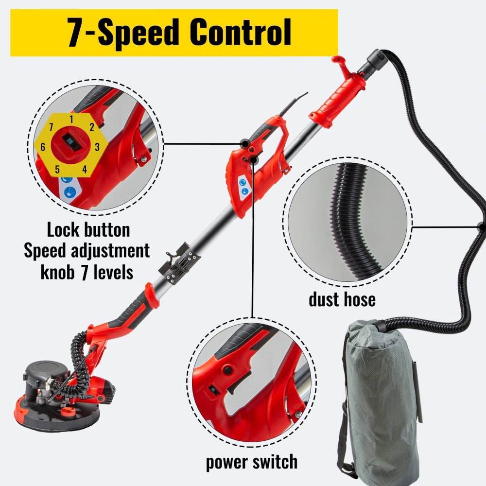 Automatic Drywall Electric Sander 7-speed Control Sheetrock Sander - www.Shopthatapp.com