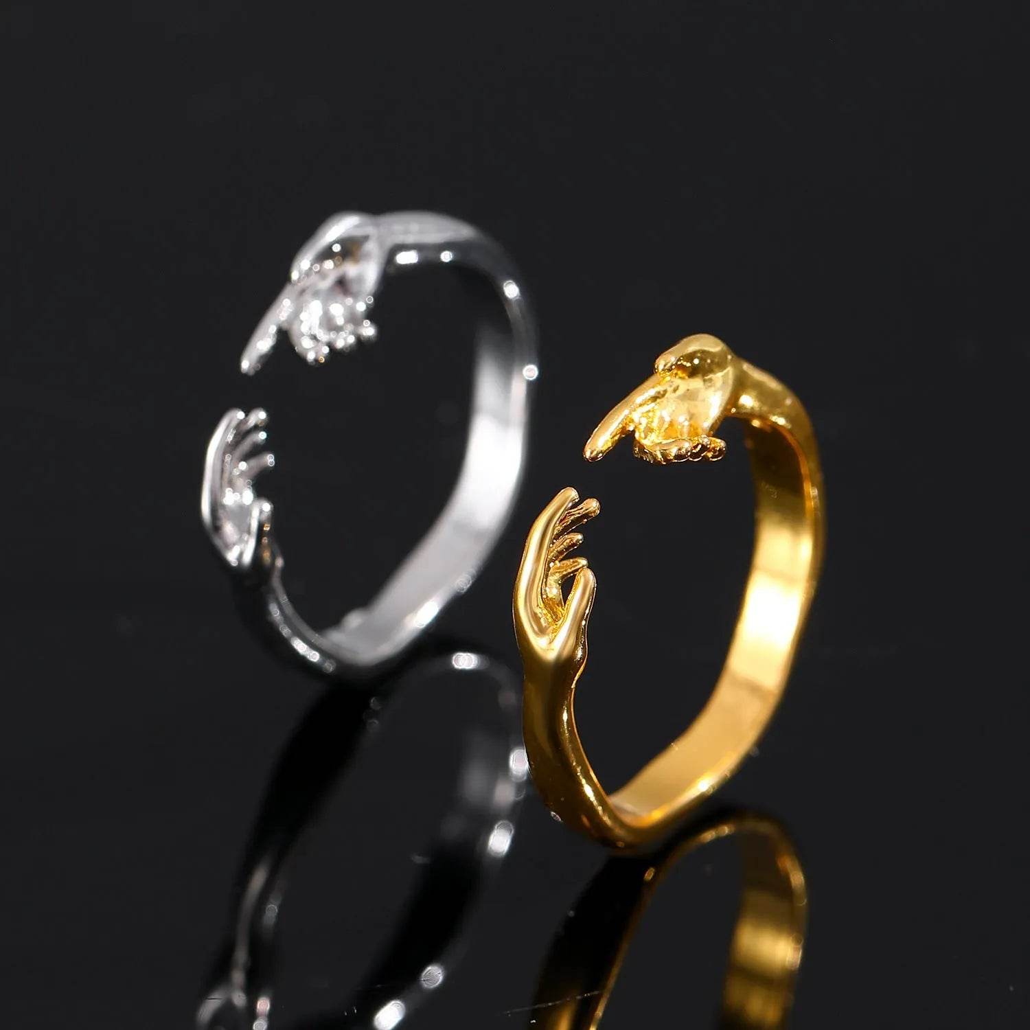 Opening Adjustable Two-hand Rings Fashion Personality Ring For Valentine's Day Jewelry - www.Shopthatapp.com