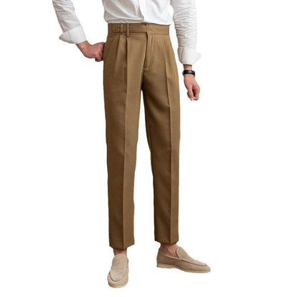 Spring And Autumn Naples Design Mid-high Waist Straight leg British Crisp Anti-wrinkle Business Office Professional Work trouser for men