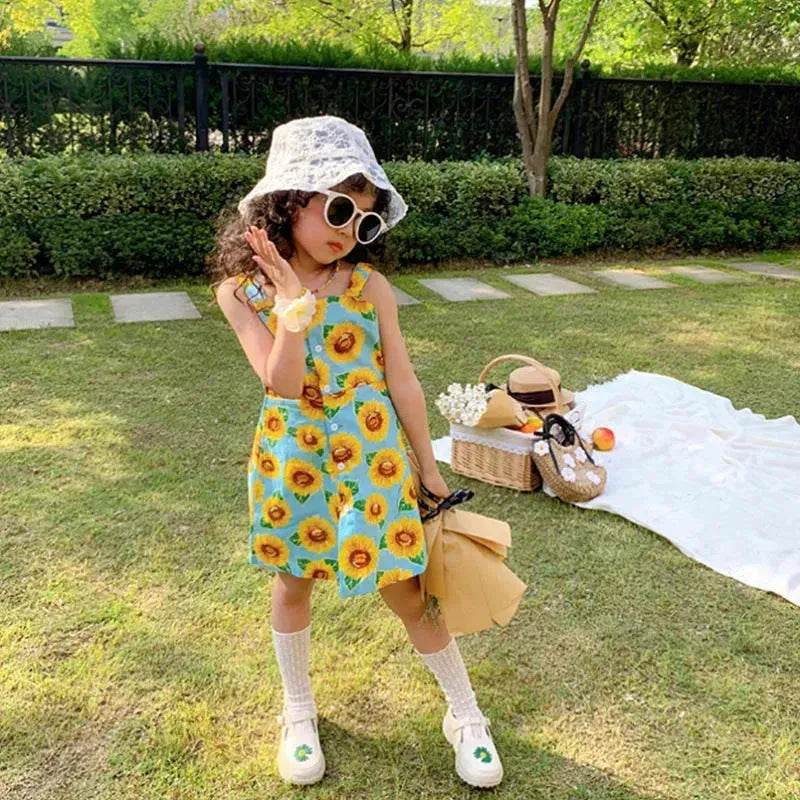 Casual Summer Floral cotton dress for baby girl - www.Shopthatapp.com