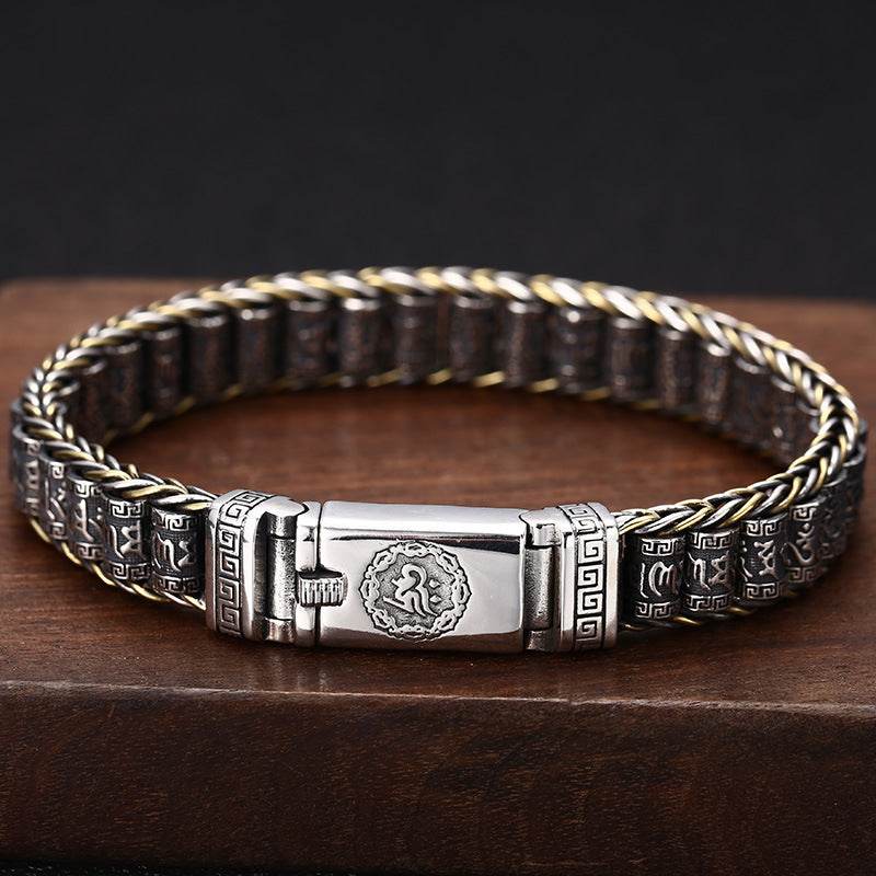 Thai Silver Personality Men's And Women's Trend Turn Bead Bracelet - www.Shopthatapp.com