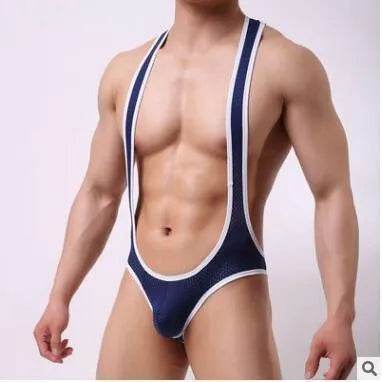 Men's Mesh Breathable One-piece Underwear Bodysuit thong Vest Pants - www.Shopthatapp.com