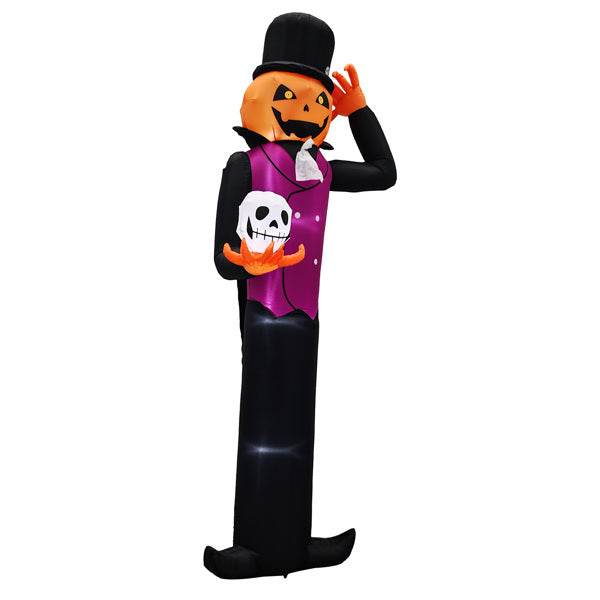12ft Caped Pumpkin Man, Halloween Inflatable Decoration 12V - www.Shopthatapp.com