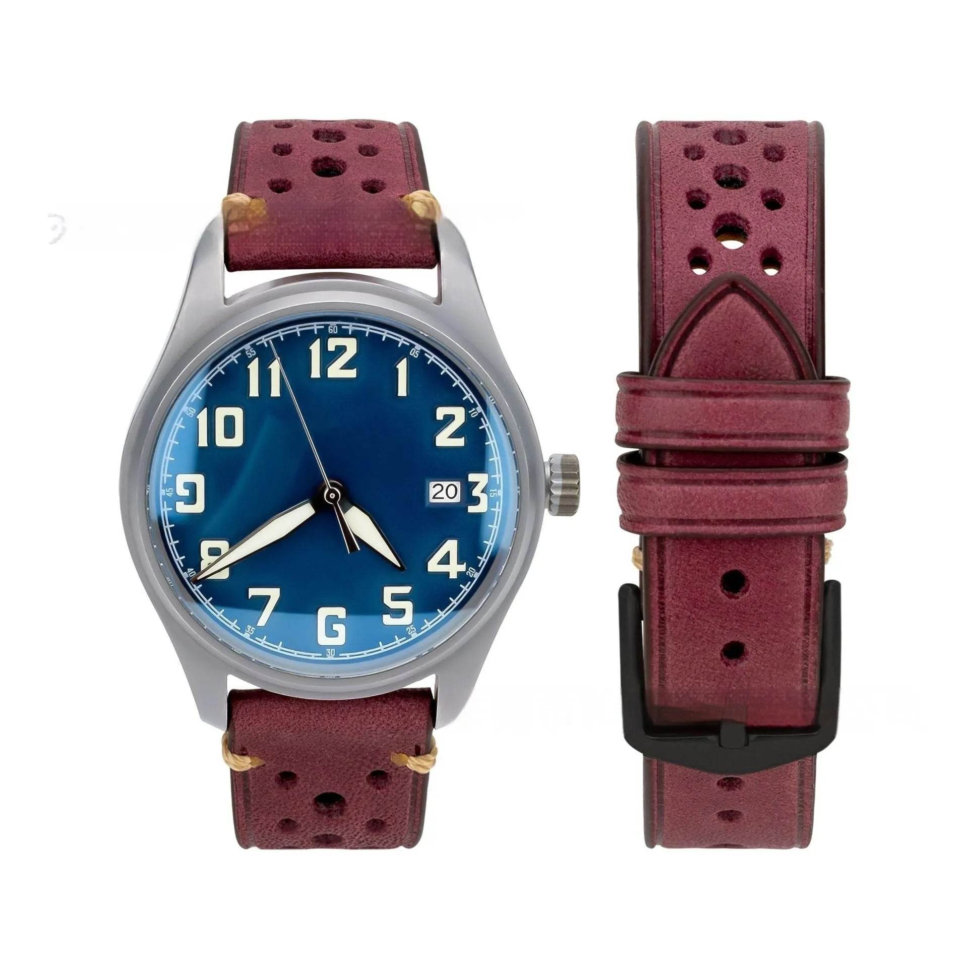 20mm Watch First Layer Cow Leather Watch Strap Retro Comfort - www.Shopthatapp.com