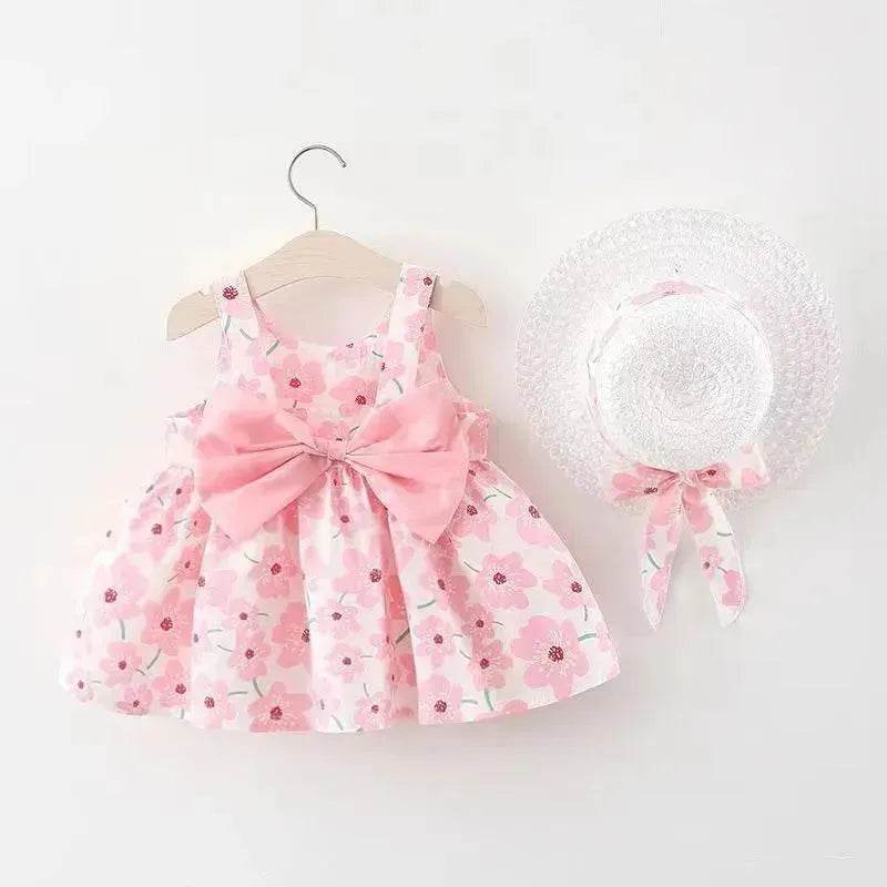 Casual Newborn Baby girl Printed Bow Princess Dress - www.Shopthatapp.com