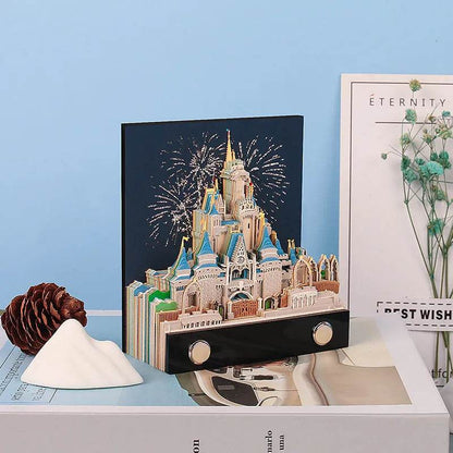 Three-dimensional Note Paper Carving Model Fairy Tale Castle Art - www.Shopthatapp.com