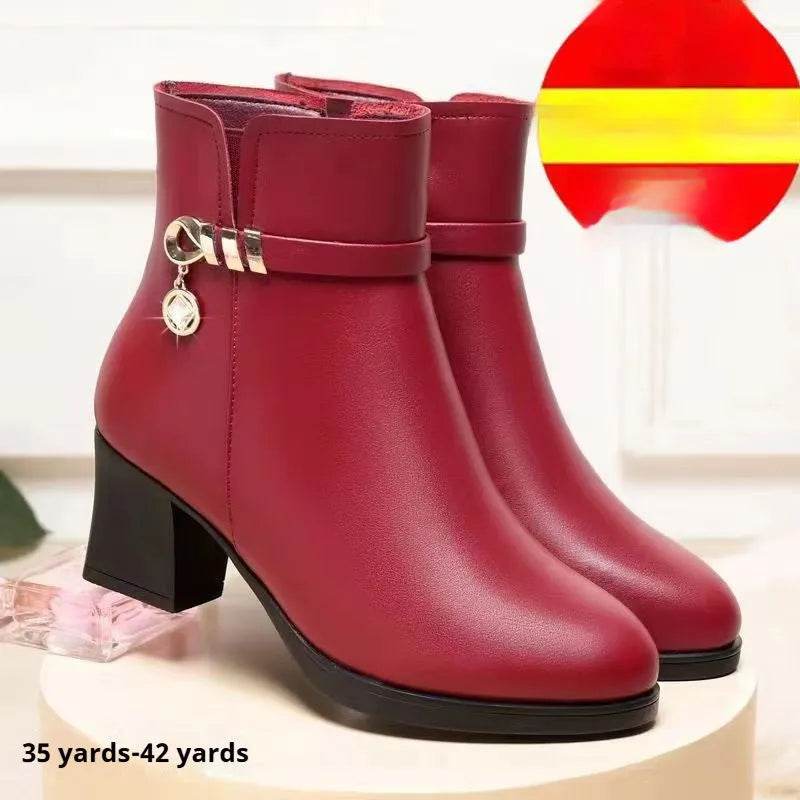 Velvet Thermal Non-slip Middle-aged And Elderly Female Boots - www.Shopthatapp.com