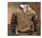 Long Sleeved Half Zippered Printed Casual Pocket Pullover Half Zipper Sweatshirt - www.Shopthatapp.com