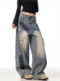 Splash Ink Ripped Machete Baggy Jeans Pant For Women Loose-fitting Wide-leg Trousers - www.Shopthatapp.com