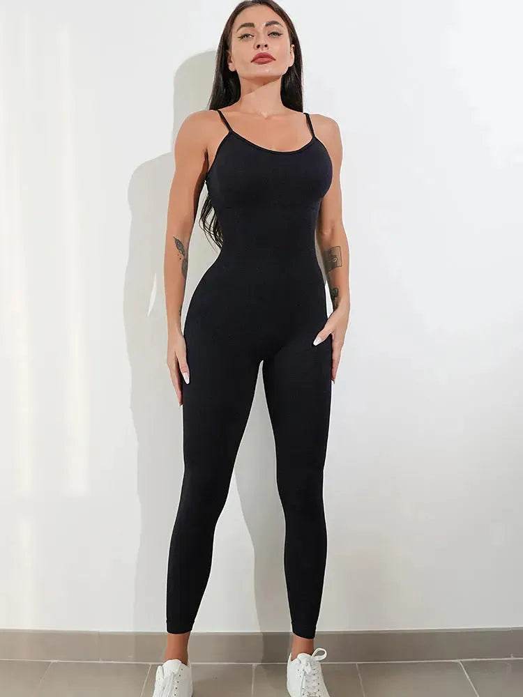 Spaghetti Strap One piece Unitard Bodysuit Jumpsuit - www.Shopthatapp.com