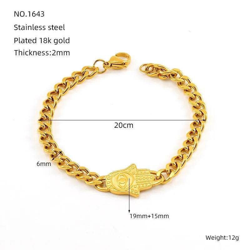 Fashion Stainless Steel Cuban Link Chain Bracelet Numbers - www.Shopthatapp.com