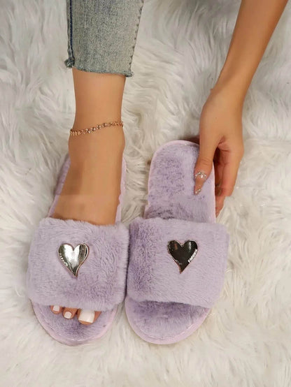 Fluffy Slipper Fall Winter Warm Home Fur Furry Slippers Women Plush Shoes Indoor House Fuzzy Flip Flops Female Padded Fleece Living Bedroom - www.Shopthatapp.com