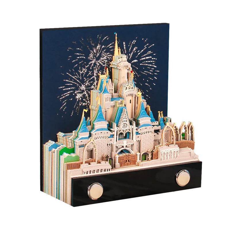 Three-dimensional Note Paper Carving Model Fairy Tale Castle Art - www.Shopthatapp.com