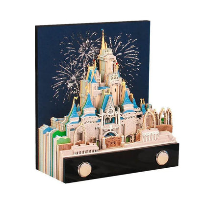 Three-dimensional Note Paper Carving Model Fairy Tale Castle Art - www.Shopthatapp.com
